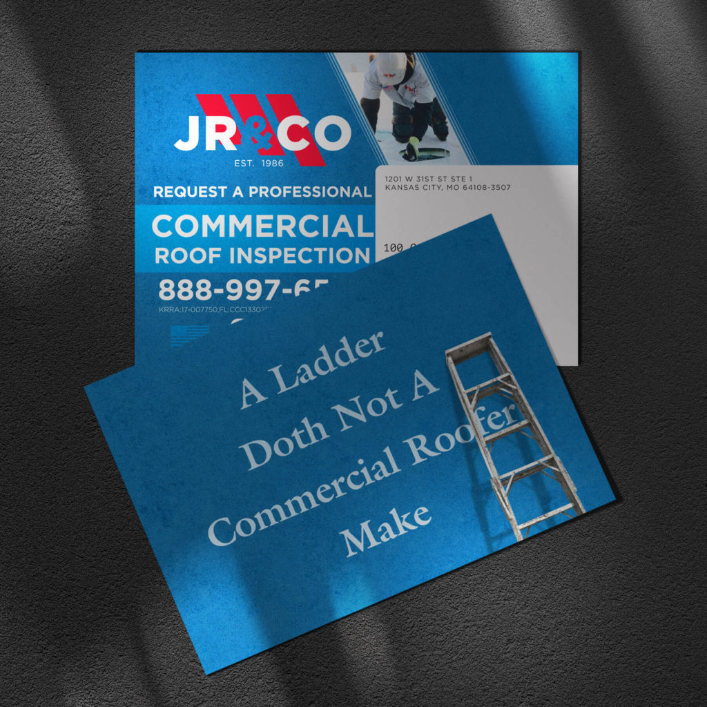 Marketing Mailer Postcard with a Ladder on it